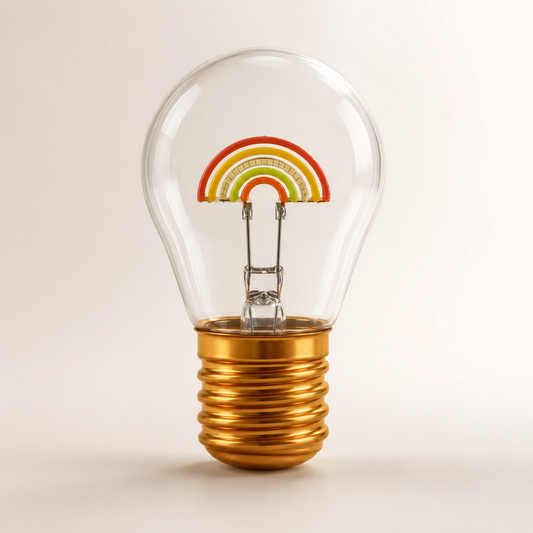 Rainbow Glow – Bunte Deko Glühbirne Regenbogen | LichtAmt