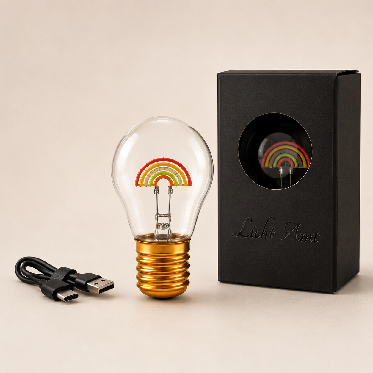Rainbow Glow – Bunte Deko Glühbirne Regenbogen | LichtAmt